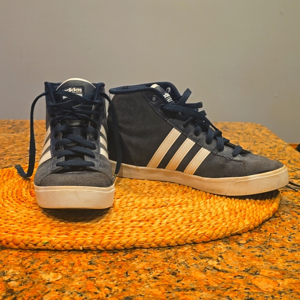 Adidas Neo cloud foam blue suede high tops